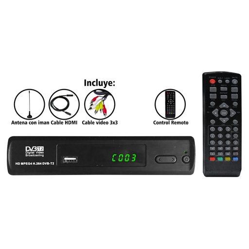 [8332] DECODIFICADOR TDT UDUKE CON WIFI (DVBT2) CON ANTENA Y CABLE HDMI (TELEVISION DIGITAL TERRESTRE) (HT90077)